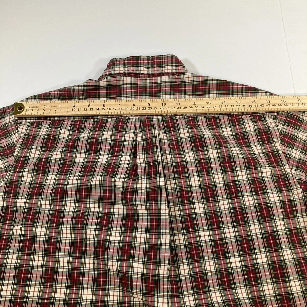 Polo Ralph Lauren Shirt Mens Medium M Custom Fit Plaid Button Down Long‎ Sleeve